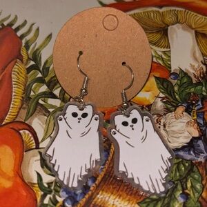 Halloween Ghost Cat Earrings